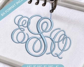 Carattere per ricamo monogramma Juliette Heirloom, elegante carattere BX, alfabeto per ricamo a macchina con decorazioni floreali, iniziale di lusso, download immediato