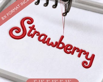 Carattere per ricamo Strawberry Whimsy, carattere BX carino, alfabeto giocoso per ricamo a macchina scritto a mano, carattere per nome bambino, download immediato