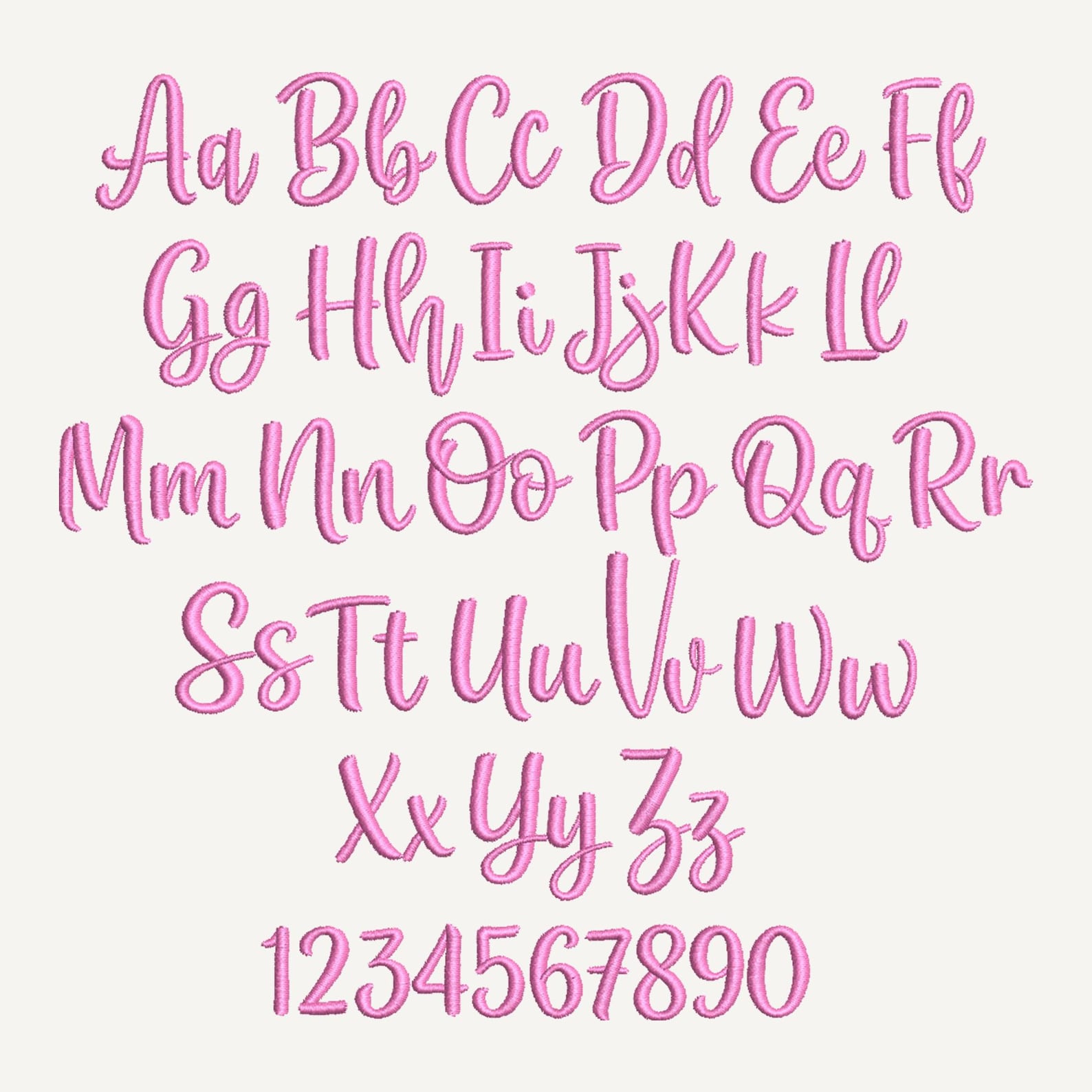 TNSU Creamy Handwritten Caps Embroidery Font | Cute Handwritten BX Font ...