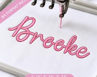 Fuente de bordado Whisper Bloom Script, fuente Sweet Cursive BX, alfabeto elegante para bordado a máquina, monograma para nombre de bebé, archivos pes dst jef
