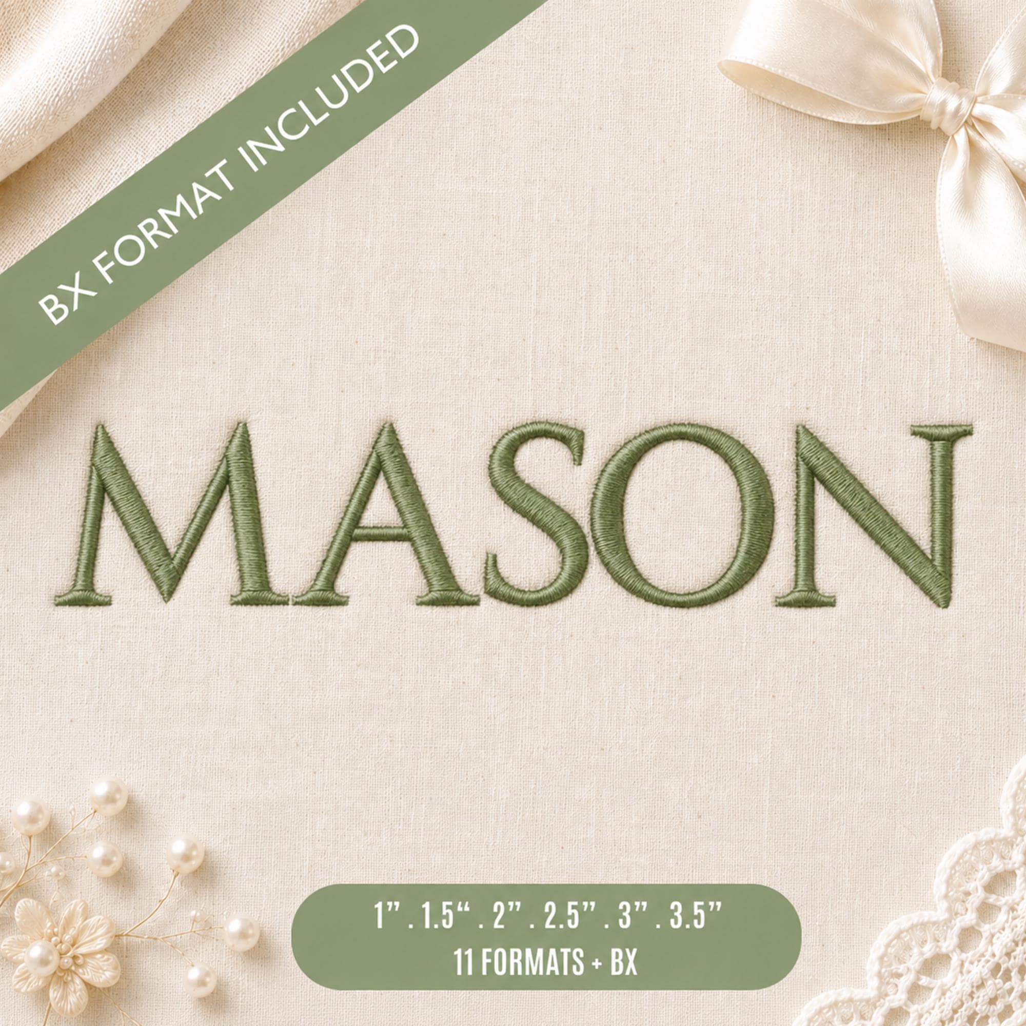 Elegant Heritage Serif Embroidery Font, Classic Vintage M… embroidery font sample