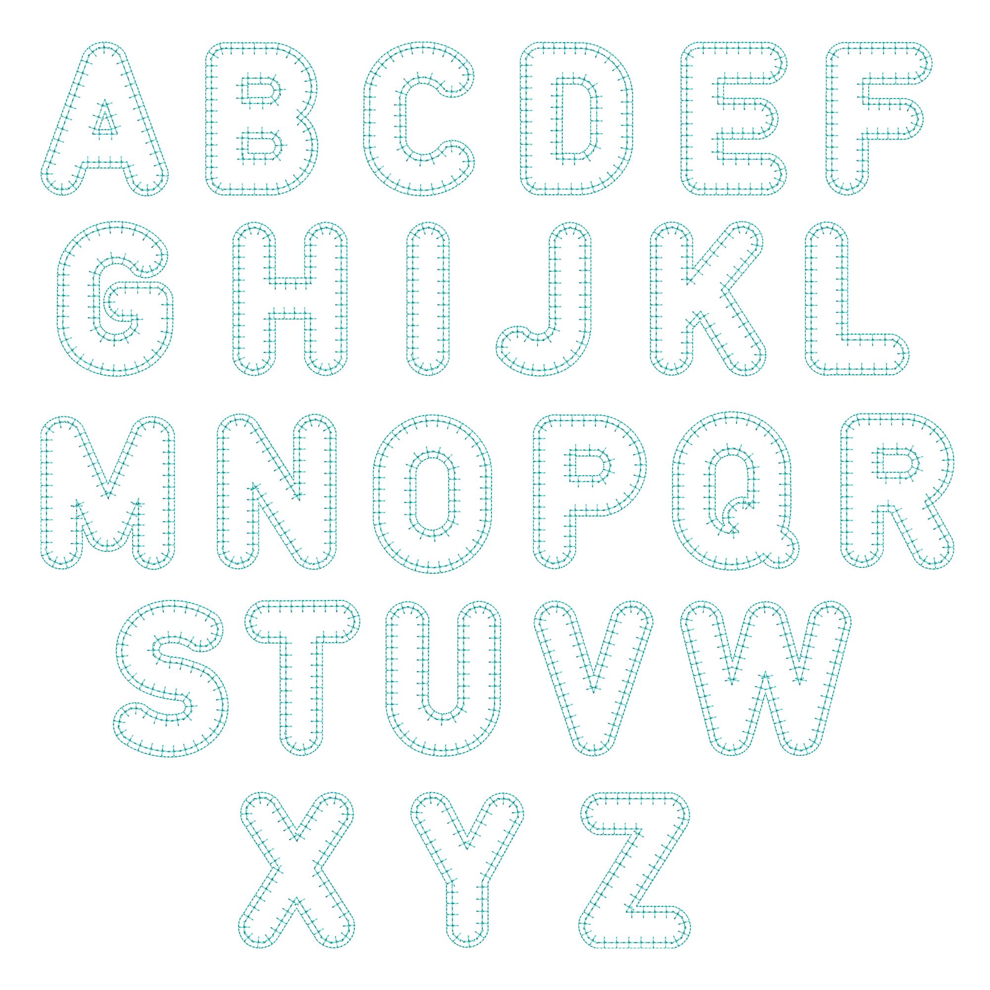 Raw Letters Applique Alphabet Embroidery Font, ABC Fabric Letter Machine Embroidery ...