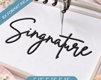 Carattere per ricamo Signature Fine Line, elegante carattere corsivo BX scritto a mano, alfabeto per ricamo a macchina, monogramma sottile con nome, download immediato.