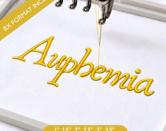Carattere per ricamo Auphemia Script Serif, elegante carattere monogramma BX, alfabeto calligrafico per ricamo a macchina, download immediato