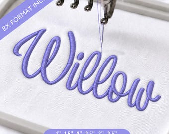 Carattere per ricamo Soft Script Satin Stitch, carattere Cute BX, lettere dell'alfabeto per ricamo a macchina scritte a mano, carattere per nome, download immediato