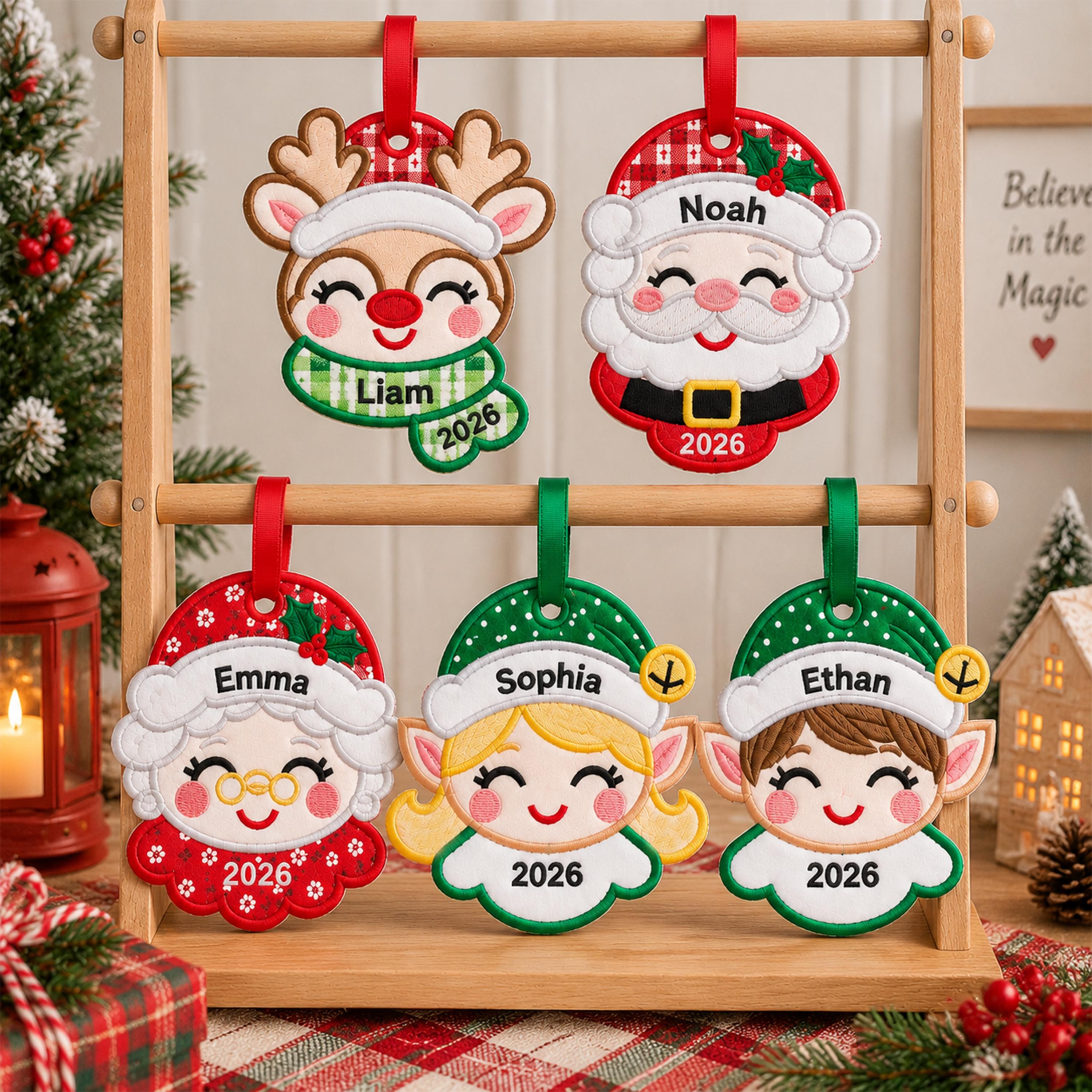 ITH Christmas Ornament Embroidery Design, Santa Reindeer… embroidery font sample
