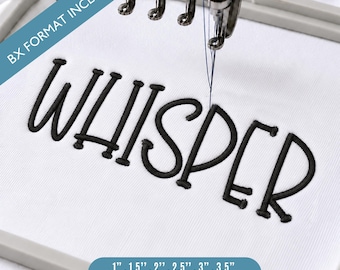 Carattere per ricamo scritto a mano Whisper, carattere BX minimale, alfabeto casual per ricamo a macchina, lettere semplici per nomi in corsivo, download immediato