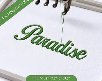 Carattere per ricamo Paradise Elegance Script, carattere corsivo elegante BX, alfabeto per ricamo a macchina, carattere per monogramma con nome di matrimonio pes dst jef