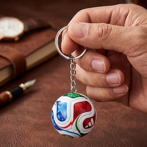 2026 Worldcup Mini 3d Football Soccer PVC Firm Keychain