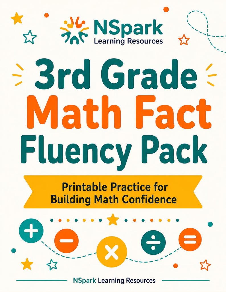 3rd Grade Math Fact Fluency Pack - Etsy