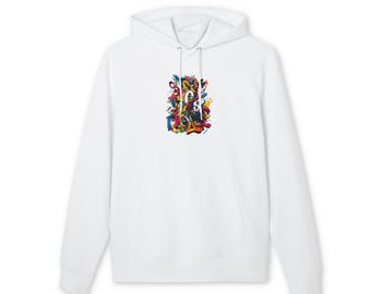 Sweat à capuche abstrait coloré d'art de griffonnage | Pull streetwear graphique