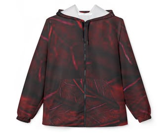 Giacca a vento con stampa astratta Red Smoke / Giacca con stampa integrale