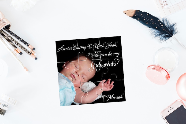 Personalised Godparent Invitation Godparents Gift Ask Godmother Will you be my Godfather Puzzle Proposal Will You Be My Godparents Puzzle