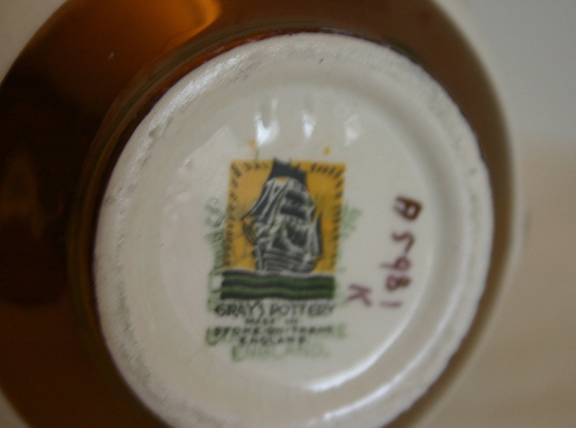 Gray's Pottery Pitcher Made in England Creamer Floral Etsy