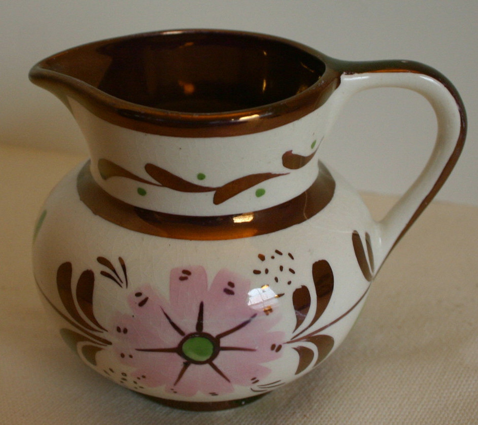 Gray's Pottery Pitcher Made in England Creamer Floral Etsy