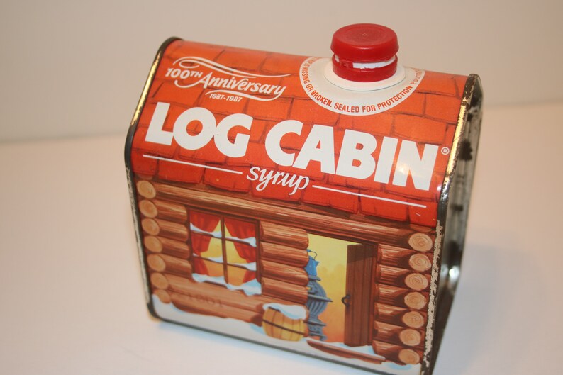 Log Cabin Syrup Tin 1987 Collectible 100th Anniversary General Etsy