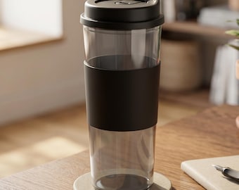 16OZ Reusable Travel Coffee Mug Cup With Lid BPA Free Plastic Tumbler Black Coffee Tea Cup With Lid Korean Style Leak Resistant To Go Cup