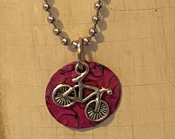 Embossed Bicycle Necklace