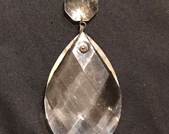 Necklace: Repurposed Chandelier Crystal Pendant