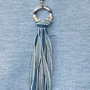 Handmade Denim Tassel Pendant Necklace