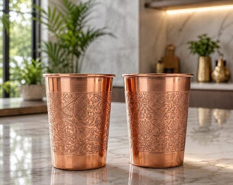 Personalized Engraved Copper Glass, Custom Name Copper Tumbler, Birthday Gift for Mom Dad, Wedding Gift, Handmade Copper Cup 250ml