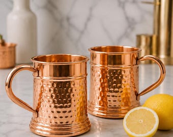 Personalized Hammered Copper Mug, Engraved Copper Mug with Handle, Custom Copper Cup Gift, Groomsmen Gift, Wedding Gift, Gift for couple