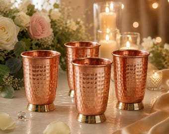 Personalized Copper Glass, Custom Engraved Wedding Gift, Anniversary Gift for Couple, Hammered Copper Cup, Bride Groom Gift, Gift for her