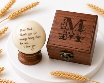 Personalized Handwriting Engraved Cue Ball, Custom Signature Pool Ball, Memorial Gift, Engraved Billiard Ball with FREE Wooden Box