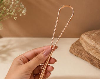 Set of 2 Handmade Copper Tongue Scraper , Reusable Copper Tongue Cleaner, Eco Friendly Oral Care Tool, Pure Copper Scraper for Daily Use