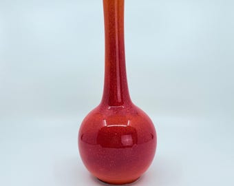Vintage Royal Haeger Atomic Orange Bud Vase MCM Keramik Tropfglasur