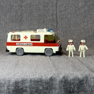 Vintage Playmobil 3456 Ambulancia Malteser Alemania Occidental Geobra 1977 Raro
