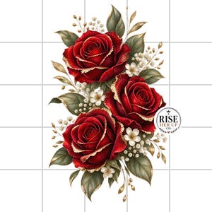 Röd ros SVG PNG | Röd ros Clipart | Blomma vektor klippfil | Digital nedladdning för Cricut