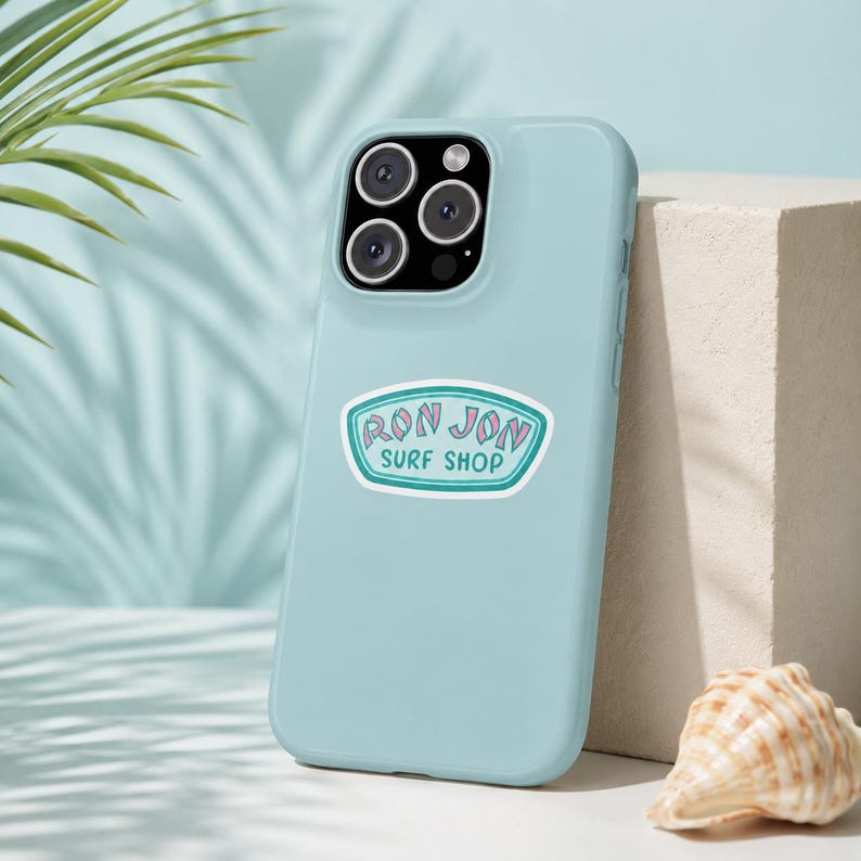 Ron Jon Surf Shop logo Slim Phone Case | Retro Beach Sticker Design image 3