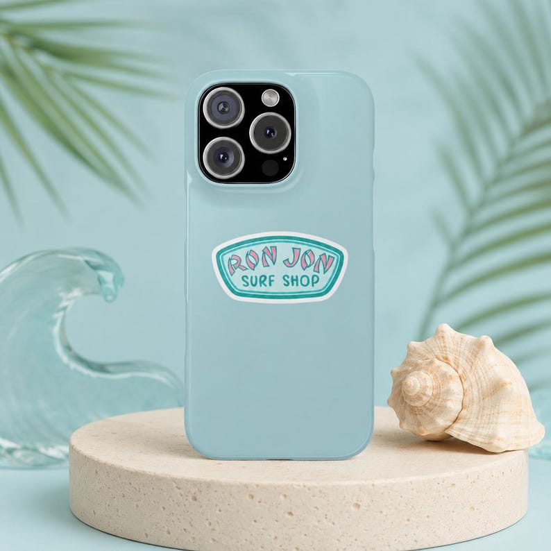 Ron Jon Surf Shop logo Slim Phone Case | Retro Beach Sticker Design image 4