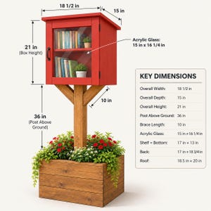 Little Library Plans PDF, DIY Outdoor Book Exchange Box, Community Library Woodworking Plans, Printable Digital Build Plan