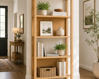 Planos para construir una librería (PDF) / Planos de carpintería para una librería de 4 baldas / Estantería moderna / Descarga instantánea