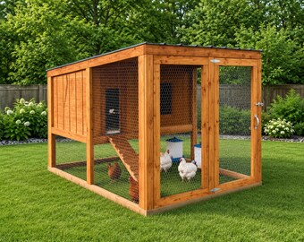 Large Chicken Coop Plans with Run, Walk In Chicken Coop DIY Plans, Backyard Hen House Build Plans, Easy Woodworking PDF Download