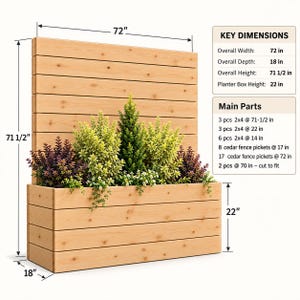 Privacy Planter Plans, DIY Privacy Screen Planter Box, Outdoor Planter Build Plan, Patio Privacy Screen PDF