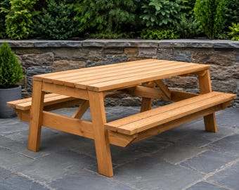 Planos de mesas de picnic con bancos y muebles de patio (planos digitales)