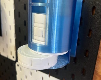 Dispenser rotondo per lattine compatibile con SKADIS, porta lattine a bustina, organizer per pannello forato
