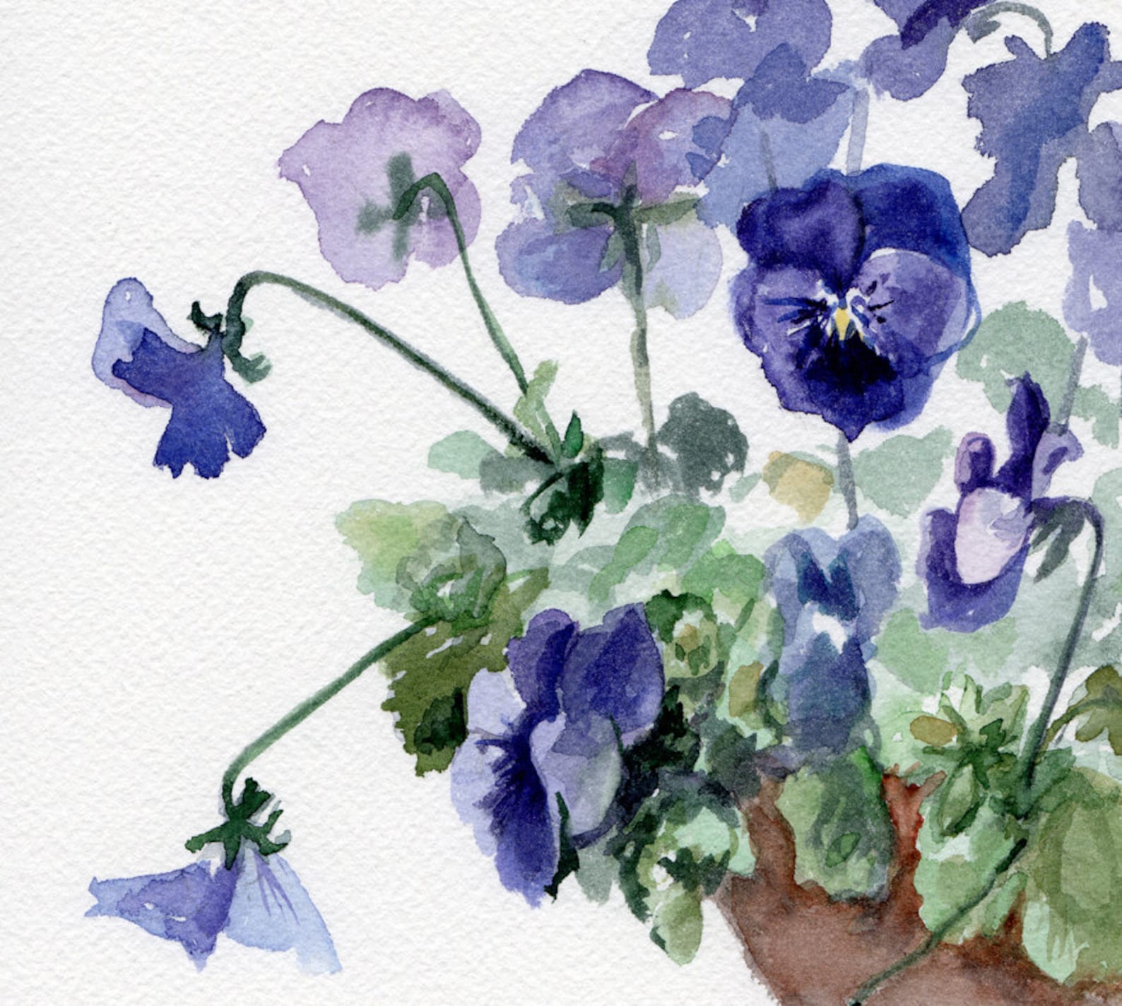Violets original painting spring flowers viola mother's Etsy