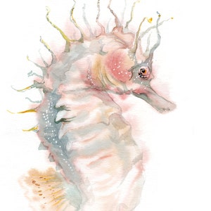 Seahorse print, Giclee Print of original watercolor painting