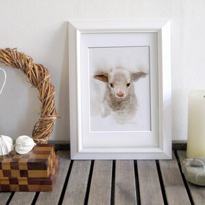 Lamb print Nursery art, GICLEE print, baby shower gift image 3
