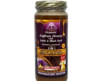 Organic Zaffran (Saffron) Infused Honey Blend - 16oz