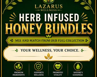 Organic Infused Honey Bundles – Choose Your Custom Set (2, 3, 4, or 6 Jars)