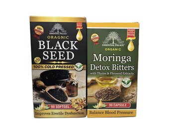 Black Seed Oil Softgels & Moringa Capsules Bundle | Cold Pressed, Organic Wellness Duo