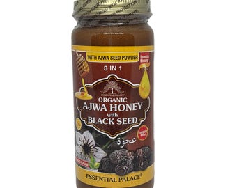 Organic Ajwa with Black Seed Infused Honey - 16oz