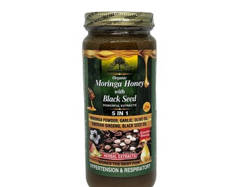 Organic Moringa with Black Seed Infused Honey Blend - 16oz