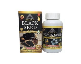 Organic Black Seed Oil Softgels | Cold Pressed Herbal Wellness Supplement – 90 Softgels
