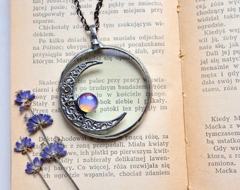 magnifying glass Loupe pendant,  Blue labradorite  Loupe Necklace,  Loupe pendant, statement necklace, Gift for her